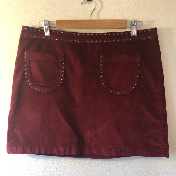 Mossimo Burgundy Velvet Mini with Studs - 14 - Picture 3 of 5